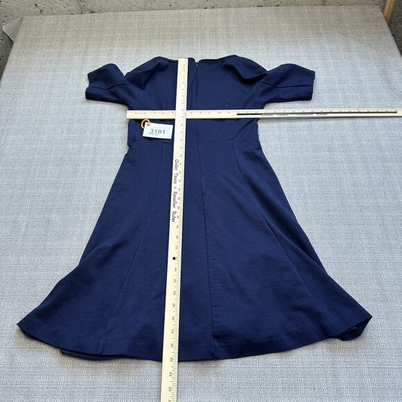 Boden Dress Womens 4R Navy Blue Short Sleeve Fit Flare Modal Blend Knee Length - Picture 6 of 9